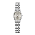 Elegante orologio argento in acciaio con quadrante ovale e cinturino in metallo a 5 maglie - Cassa Argento Quadrante Grigio Cinturino Argento