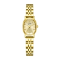 Elegante orologio al quarzo dorato con cassa ovale e cinturino a maglie da donna - Cassa Oro Quadrante Oro Cinturino Oro