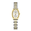 Orologio al quarzo ovale elegante da donna in acciaio inossidabile bicolore oro e argento - Cassa Oro Quadrante Bianco Cinturino Bicolore
