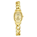 Elegante orologio da donna ovale dorato con cinturino a catena in metallo sottile - Cassa Dorata Quadrante Dorato Cinturino Dorato