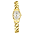 Orologio ovale dorato Gedi con cinturino a catena spessa per un look accessorio di lusso - Cassa Dorata Quadrante Bianco Cinturino Dorato