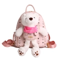 Zaino rosa a cartone animato con orsetto 3D in peluche e stampe di orsetti - Piccolo / Rosa