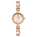 Orologio da donna al quarzo oro rosa con pietre a cuore rosa e accenti di cristallo - Cassa Oro Rosa Strass Rosa