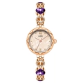 Orologio GEDI oro rosa con pietre a cuore viola e dettagli in diamanti brillanti - Cassa Oro Rosa Strass Viola Scuro