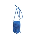 Sac bandoulière en daim bleu roi avec détails de franges élégants et bandoulière - Bleu