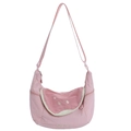 Sac à bandoulière en nylon rose motif pastèque avec grande capacité pour femmes - Rose Goyave