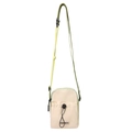 Borsa a tracolla leggera in beige e verde con tasca frontale con coulisse sportiva - Verde