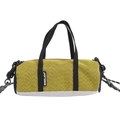 Mini borsa cilindrica verde oliva con manici neri e base bianca a contrasto - Grande / Verde
