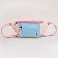 Sac de poitrine pour enfants en tissu color-block rose et bleu avec sangle réglable - Rose