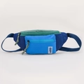 Sac bandoulière de sport pour enfants au design contrasté bleu foncé et vert - Bleu