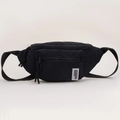 Sac de poitrine noir en nylon pour enfants avec bandoulière et poche à fermeture - Noir