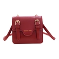 Petit sac bandoulière rétro rouge pour enfants avec doubles boucles et bouclerie dorée - Rouge