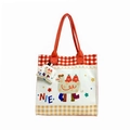 Canvas cartoon camel tote bag for kids with orange handles and matching coin purse charm - Alpaca