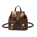 Zaino per bambini con stampa leopardata, toppe in peluche e fibbie dorate - Stampa leopardata