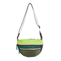 Kids colorful green crossbody bag with purple zipper and adjustable nylon strap - Large / Green
