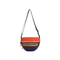 Colorful multi-compartment nylon crossbody bag for kids with adjustable black strap - Small / Blue