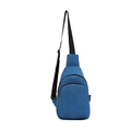 Blaue Cord-Brusttasche für Kinder mit verstellbarem Gurt und zwei Reißverschlüssen - Blau