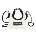 Mini bolso de pana para niña en blanco y negro con correa de cuero ajustable - Blanco Roto