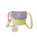 Kids colorful patchwork crossbody bag with Free Life print and mini coin purse charm - Yellow
