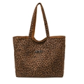 Retro Kinder-Einkaufstasche mit Leopardenmuster, großem Fassungsvermögen und Tasche - Braun