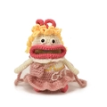 Handmade crochet girl doll bag with yellow hair and pink dress for toddlers - Pink