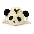 Borsa a tracolla panda all'uncinetto fatta a mano per bambini in maglia bianca e nera - Panda bianco