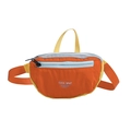 Colorful contrast kid waist bag in orange and yellow with adjustable nylon strap - Brown