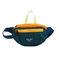 Kids colorful chest bag in dark green and orange nylon with adjustable blue strap - Dark Green