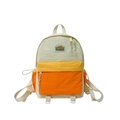 Mochila escolar de tres colores en contraste para niños en nailon blanco, amarillo y naranja - Naranja