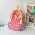 Mochila infantil de nailon en rosa y amarillo con un diseño colorido y moderno - Pequeño / Rosa
