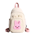 Bolso bandolera de lona para niños en beige y rosa con lindas orejas de conejo - Rosa Pequeño