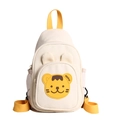 Sac de poitrine pour enfant en toile motif tigre mignon, couleur blanc crème et jaune - Jaune Petit