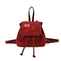 Zaino per bambini a forma di cane rosso scuro con spallacci regolabili e texture morbida - Rosso