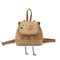 Zaino a forma di cagnolino marrone per bambini in morbido camoscio regolabile - Cachi