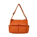 Minimalistische große Canvas-Einkaufstasche in Orange mit verstellbarem Schultergurt Damen - Orange