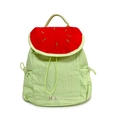 Zaino per bambini a forma di anguria con ricami rossi e tessuto in nylon verde - Verde