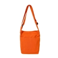Minimalist orange canvas crossbody bag with adjustable strap and front pockets - Orange