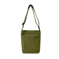 Army green canvas crossbody shoulder bag with two front pockets and adjustable strap - Army Green