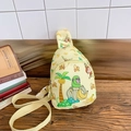 Yellow kids cartoon monkey print chest bag with adjustable strap for boys and girls - Yellow