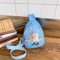 Hellblaue Kinder-Brusttasche aus Canvas mit lustigem Kamel-Cartoon und HAPPY-Schriftzug - Blau