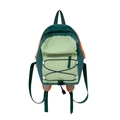 Mochila infantil de colores con cordón ajustable y correas de malla transpirable - Verde