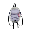 Mochila infantil bicolor en beige y lila con detalles de cremalleras en color rosa - Morado