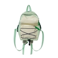 Mochila deportiva infantil con cordón en colores verde claro y blanco crema - Beige
