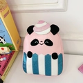 Sac à dos panda rose pour enfants avec nuages à paillettes et décorations de gâteau - Panda Rose