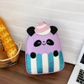 Sac à dos panda cupcake violet pour enfants avec rayures pailletées et décor crème - Panda Violet