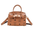 Mini-tas voor peuters in karamelbruin met berenprint en lychee-textuur - Bruin