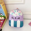Purple panda cupcake kids backpack with sparkling sequins and cat ears design - Purple