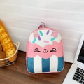 Pink ice cream cat backpack for kids with sequins and colorful plush cream topping - Rose Pink