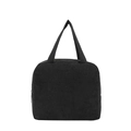 Bolso de mano de pana negra para mujer con gran capacidad y asas superiores robustas - Negro