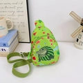 Cute green kids crossbody chest bag featuring a cartoon crocodile watermelon design - Watermelon Crocodile Style / Green